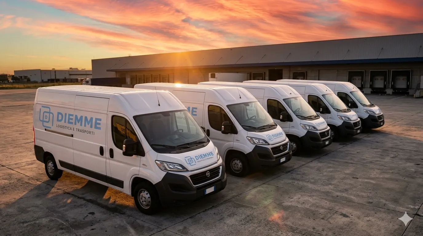 La flotta Diemme Logistica al tramonto